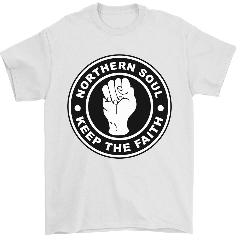 Northern Soul Keeping the Faith Mens T-Shirt Cotton Gildan White