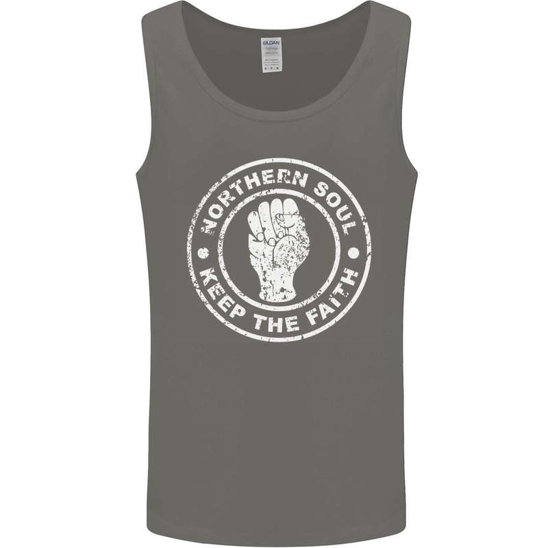 Northern Soul Keeping the Faith Mens Vest Tank Top Charcoal