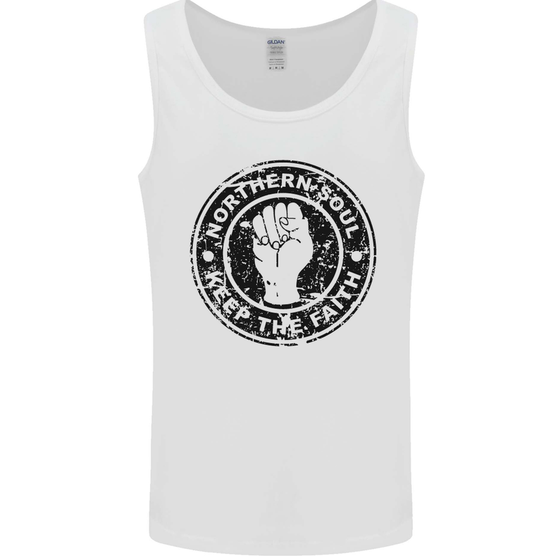 Northern Soul Keeping the Faith Mens Vest Tank Top White