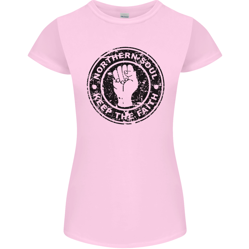 Northern Soul Keeping the Faith Womens Petite Cut T-Shirt Light Pink