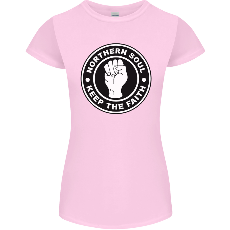 Northern Soul Keeping the Faith Womens Petite Cut T-Shirt Light Pink