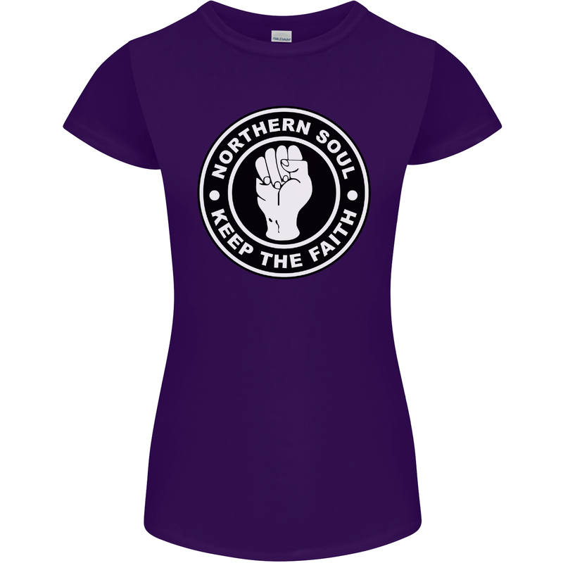 Northern Soul Keeping the Faith Womens Petite Cut T-Shirt Purple