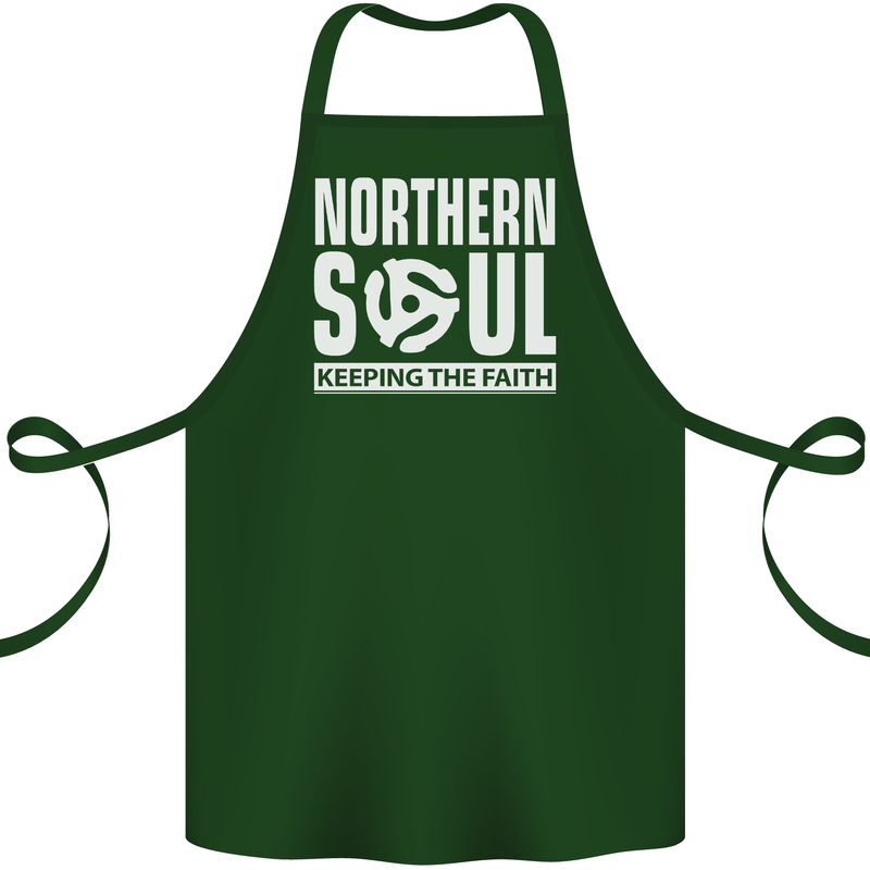 Northern Soul Vinyl 33rpm Record Insert Cotton Apron 100% Organic Forest Green