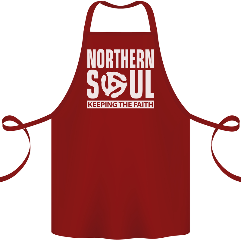 Northern Soul Vinyl 33rpm Record Insert Cotton Apron 100% Organic Maroon
