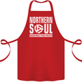 Northern Soul Vinyl 33rpm Record Insert Cotton Apron 100% Organic Red