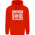 Northern Soul Vinyl 33rpm Record Insert Mens 80% Cotton Hoodie Bright Red