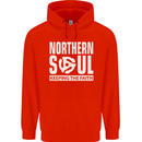 Northern Soul Vinyl 33rpm Record Insert Mens 80% Cotton Hoodie Bright Red