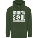 Northern Soul Vinyl 33rpm Record Insert Mens 80% Cotton Hoodie Forest Green