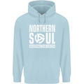 Northern Soul Vinyl 33rpm Record Insert Mens 80% Cotton Hoodie Light Blue