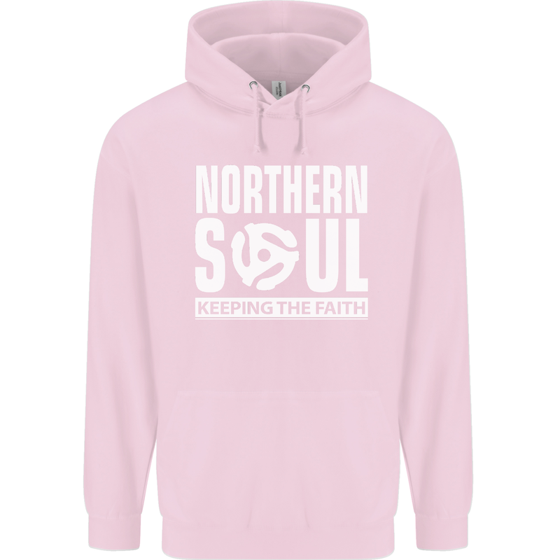 Northern Soul Vinyl 33rpm Record Insert Mens 80% Cotton Hoodie Light Pink