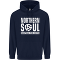 Northern Soul Vinyl 33rpm Record Insert Mens 80% Cotton Hoodie Navy Blue