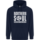 Northern Soul Vinyl 33rpm Record Insert Mens 80% Cotton Hoodie Navy Blue