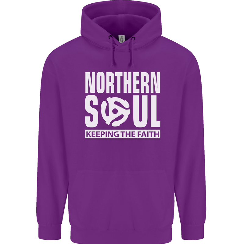 Northern Soul Vinyl 33rpm Record Insert Mens 80% Cotton Hoodie Purple