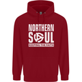 Northern Soul Vinyl 33rpm Record Insert Mens 80% Cotton Hoodie Red