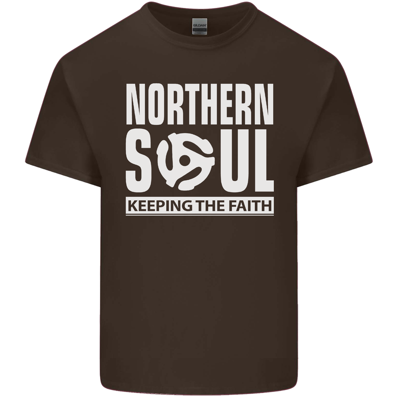 Northern Soul Vinyl 33rpm Record Insert Mens Cotton T-Shirt Tee Top Dark Chocolate