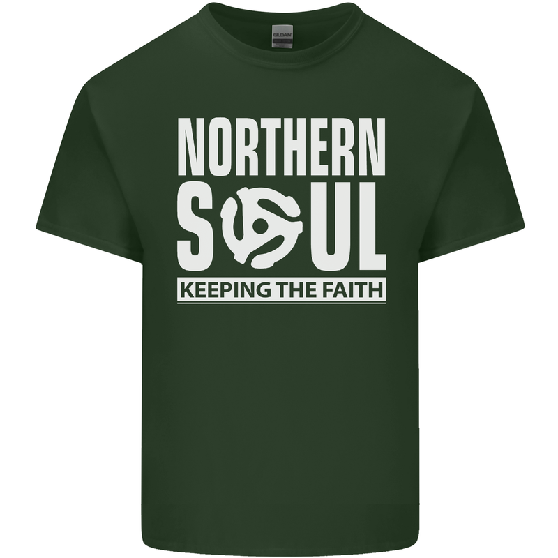 Northern Soul Vinyl 33rpm Record Insert Mens Cotton T-Shirt Tee Top Forest Green