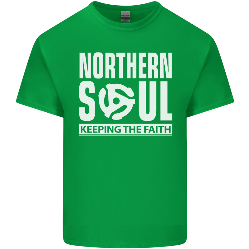 Northern Soul Vinyl 33rpm Record Insert Mens Cotton T-Shirt Tee Top Irish Green