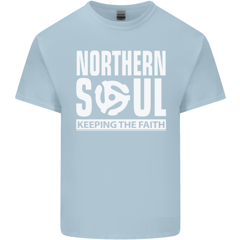 Northern Soul Vinyl 33rpm Record Insert Mens Cotton T-Shirt Tee Top Light Blue
