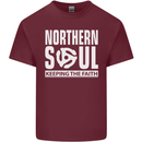Northern Soul Vinyl 33rpm Record Insert Mens Cotton T-Shirt Tee Top Maroon