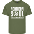 Northern Soul Vinyl 33rpm Record Insert Mens Cotton T-Shirt Tee Top Military Green
