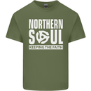 Northern Soul Vinyl 33rpm Record Insert Mens Cotton T-Shirt Tee Top Military Green