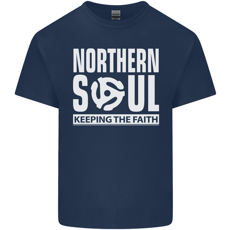 Northern Soul Vinyl 33rpm Record Insert Mens Cotton T-Shirt Tee Top Navy Blue