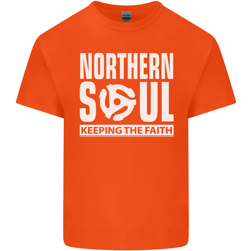 Northern Soul Vinyl 33rpm Record Insert Mens Cotton T-Shirt Tee Top Orange