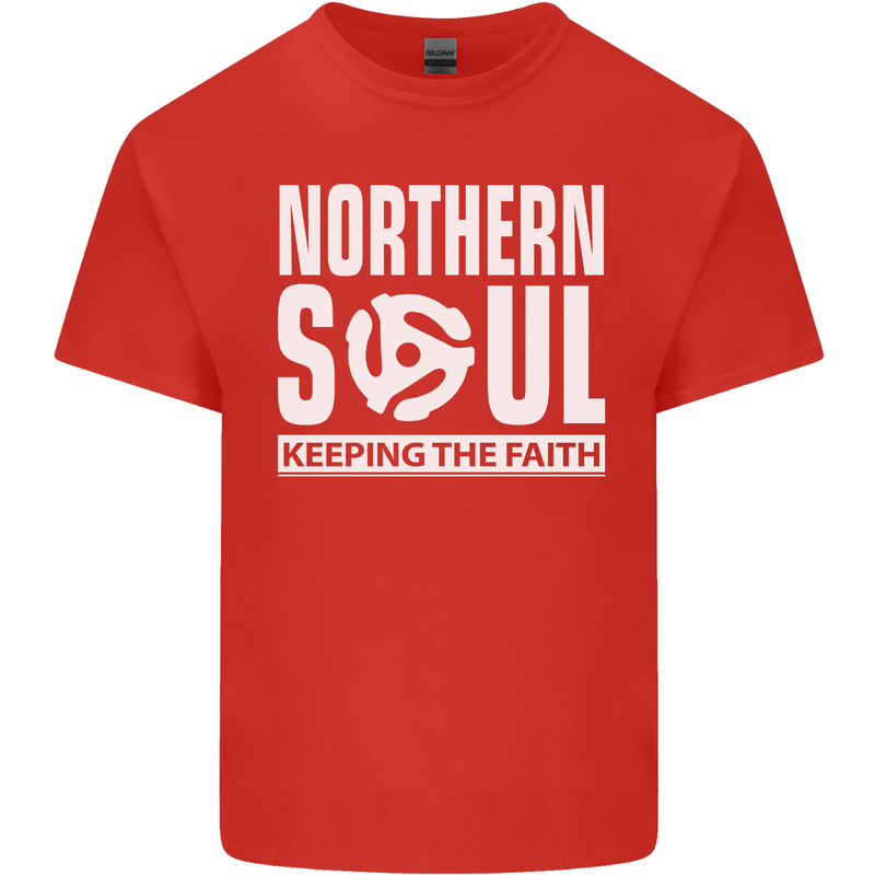 Northern Soul Vinyl 33rpm Record Insert Mens Cotton T-Shirt Tee Top Red