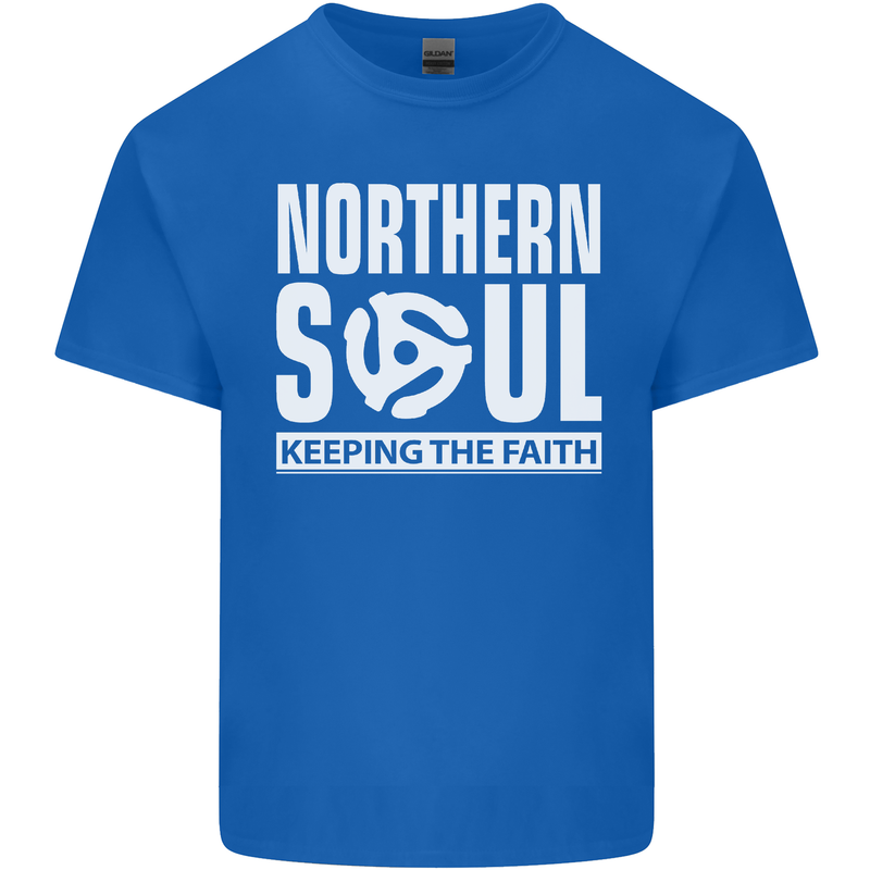Northern Soul Vinyl 33rpm Record Insert Mens Cotton T-Shirt Tee Top Royal Blue