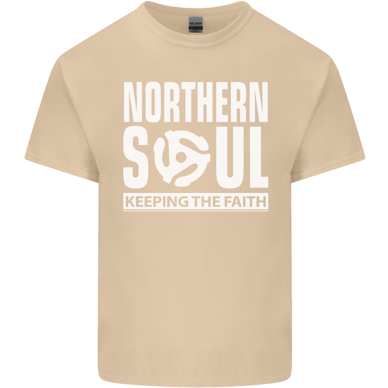 Northern Soul Vinyl 33rpm Record Insert Mens Cotton T-Shirt Tee Top Sand