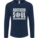 Northern Soul Vinyl 33rpm Record Insert Mens Long Sleeve T-Shirt Navy Blue