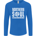 Northern Soul Vinyl 33rpm Record Insert Mens Long Sleeve T-Shirt Royal Blue