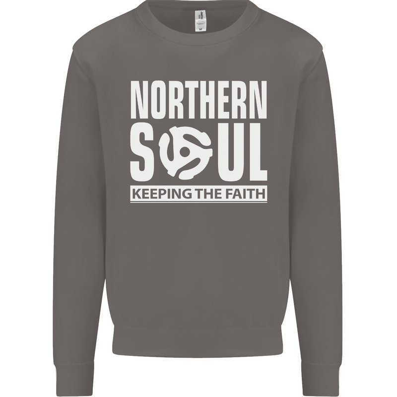 Northern Soul Vinyl 33rpm Record Insert Mens Sweatshirt Jumper Charcoal