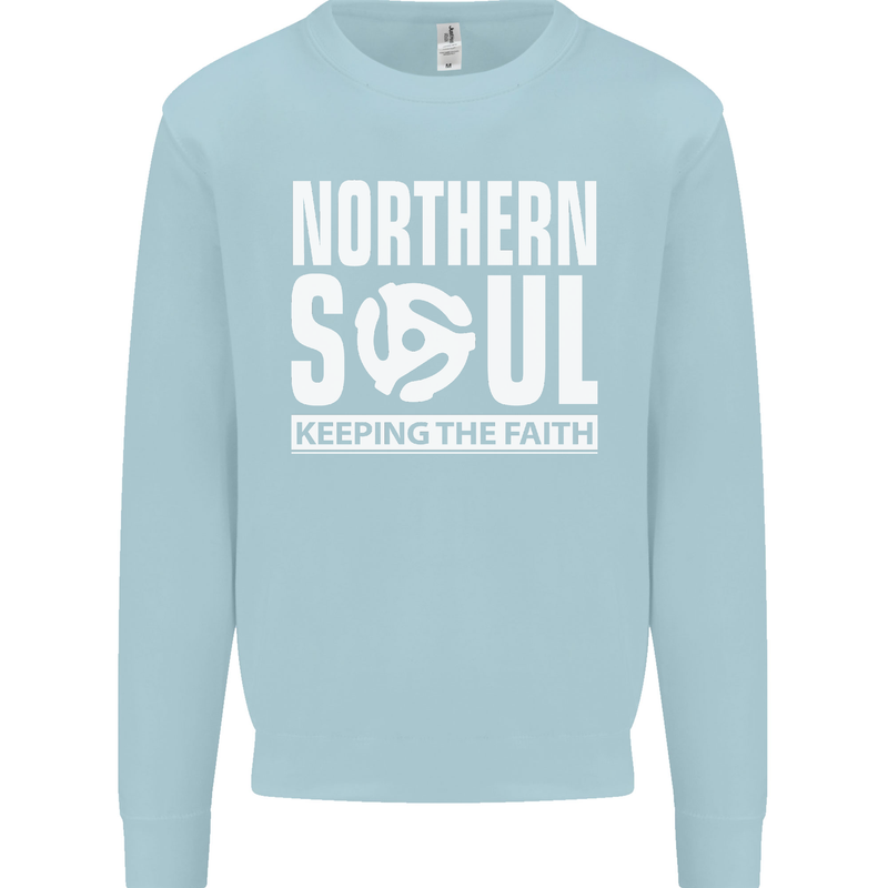 Northern Soul Vinyl 33rpm Record Insert Mens Sweatshirt Jumper Light Blue