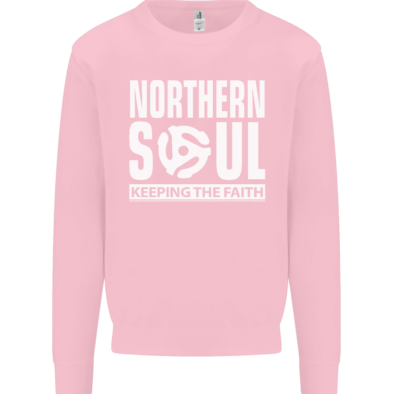 Northern Soul Vinyl 33rpm Record Insert Mens Sweatshirt Jumper Light Pink