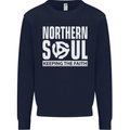 Northern Soul Vinyl 33rpm Record Insert Mens Sweatshirt Jumper Navy Blue