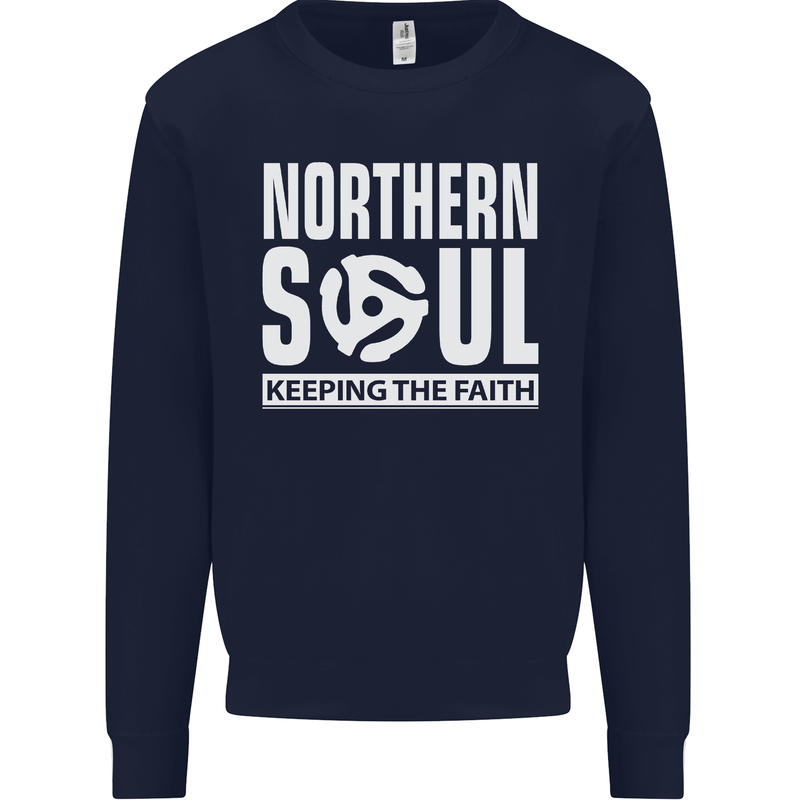 Northern Soul Vinyl 33rpm Record Insert Mens Sweatshirt Jumper Navy Blue