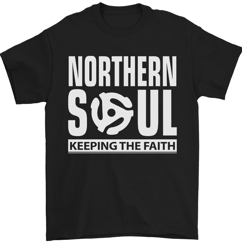 Northern Soul Vinyl 33rpm Record Insert Mens T-Shirt Cotton Gildan Black