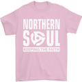 Northern Soul Vinyl 33rpm Record Insert Mens T-Shirt Cotton Gildan Light Pink