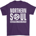 Northern Soul Vinyl 33rpm Record Insert Mens T-Shirt Cotton Gildan Purple