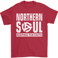 Northern Soul Vinyl 33rpm Record Insert Mens T-Shirt Cotton Gildan Red