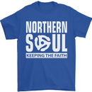 Northern Soul Vinyl 33rpm Record Insert Mens T-Shirt Cotton Gildan Royal Blue