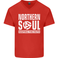 Northern Soul Vinyl 33rpm Record Insert Mens V-Neck Cotton T-Shirt Red