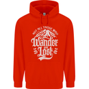 Not All Those Who Wander Are Lost Trekking Childrens Kids Hoodie Bright Red