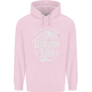 Not All Those Who Wander Are Lost Trekking Childrens Kids Hoodie Light Pink