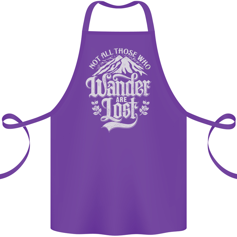 Not All Those Who Wander Are Lost Trekking Cotton Apron 100% Organic Purple