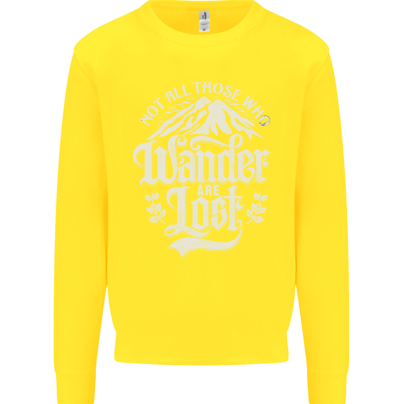 Not All Those Who Wander Are Lost Trekking Kids Sweatshirt Jumper Yellow