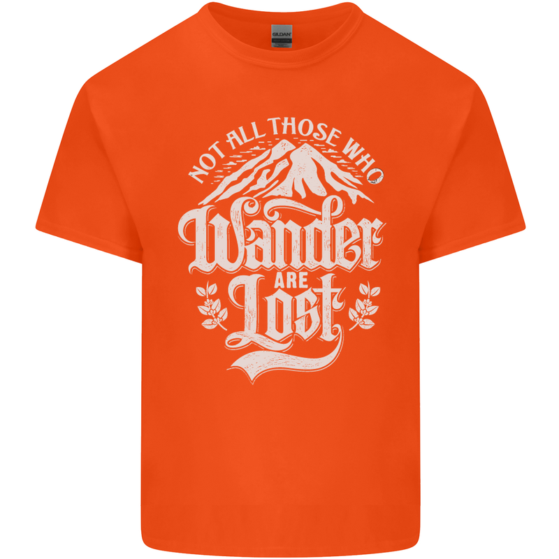 Not All Those Who Wander Are Lost Trekking Kids T-Shirt Childrens Orange