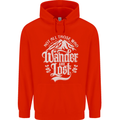 Not All Those Who Wander Are Lost Trekking Mens 80% Cotton Hoodie Bright Red