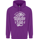 Not All Those Who Wander Are Lost Trekking Mens 80% Cotton Hoodie Purple